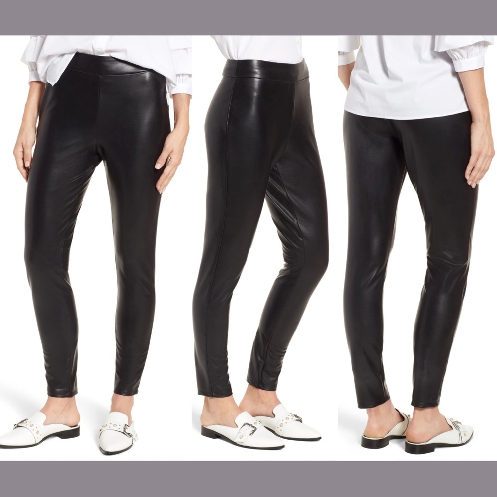 NWT LEITH High‎ Waist Faux Leather Leggings in Black [SZ Small ]